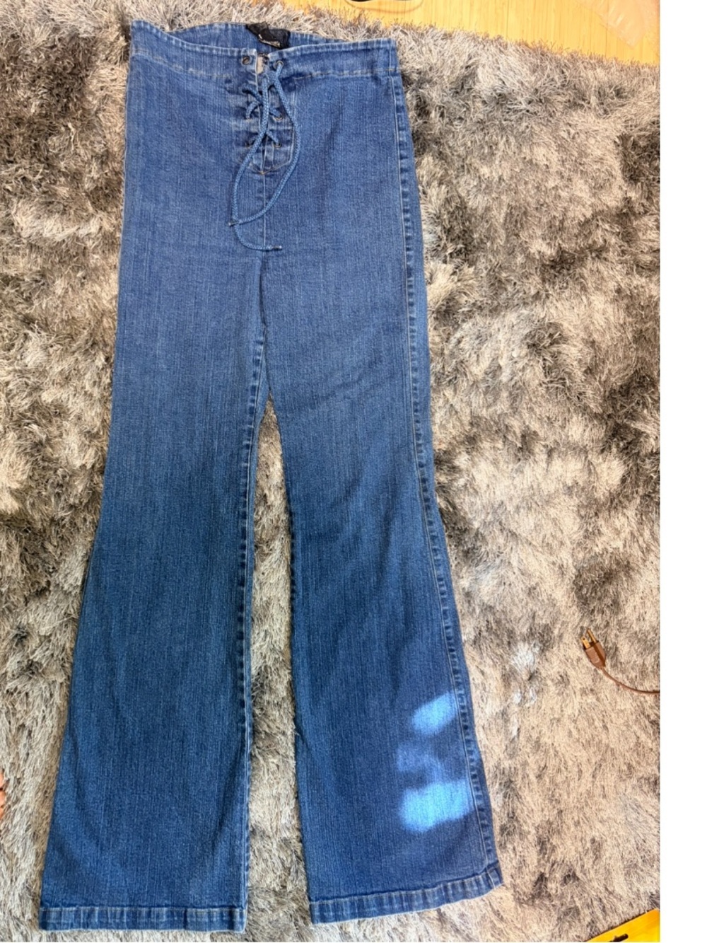 Reformation Lace-Up High-Rise Jeans - Blue